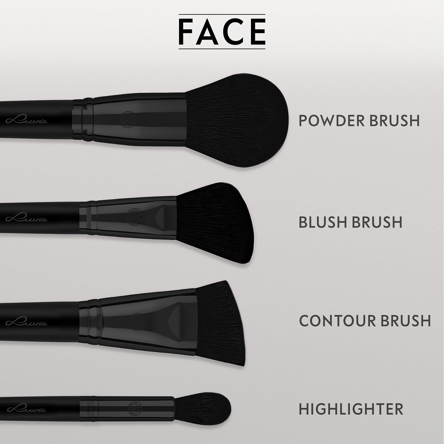 Detalle 2 de Make-up Pinselset 15-teilig vegan von Luvia Cosmetics – 12 Profi-Pinsel, Blender, Reinigungsmatte und veganem Leder‑Etui