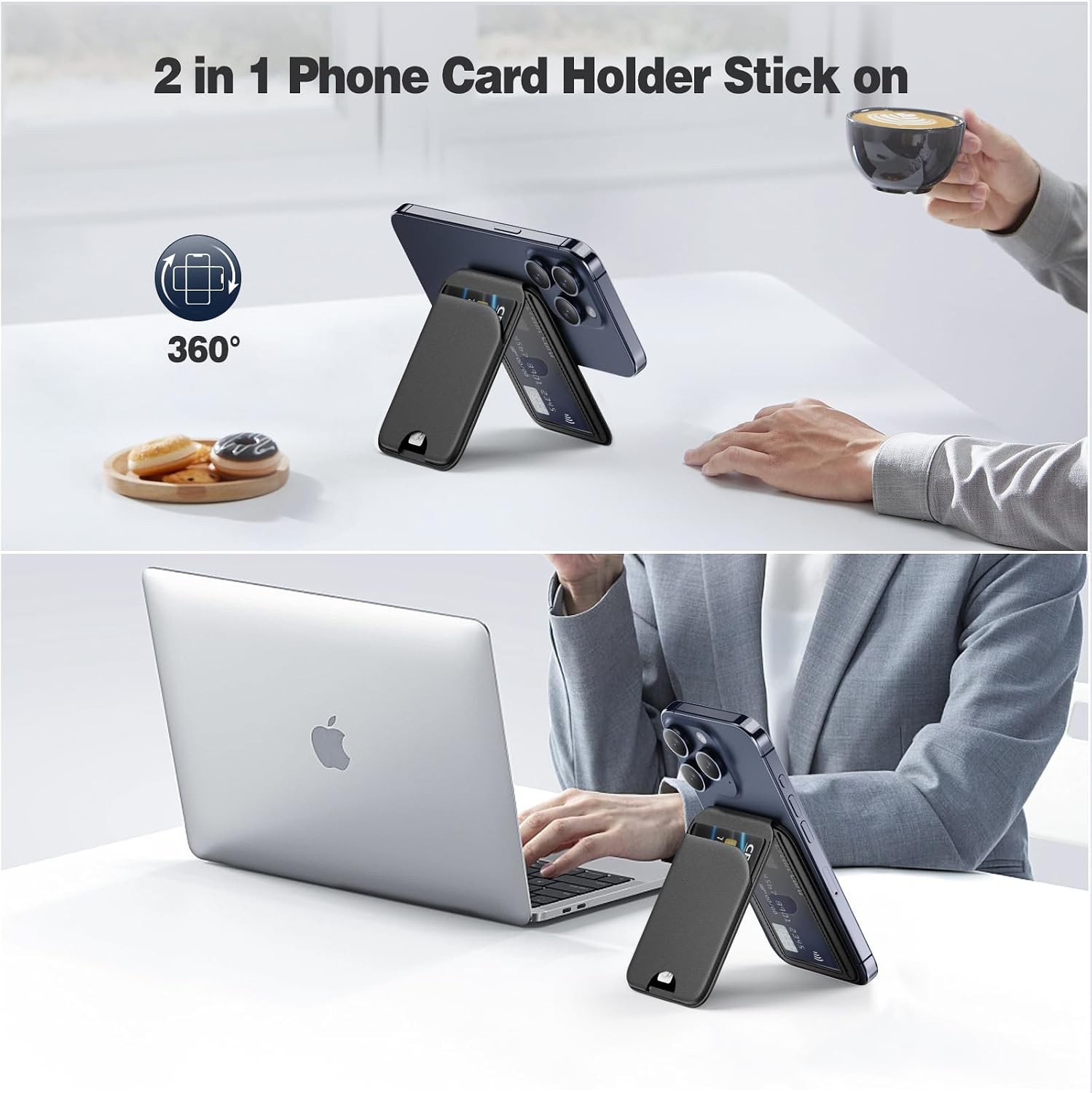 Detalle 2 de QYQBOON Mag-Safe Leather Wallet for iPhone 17