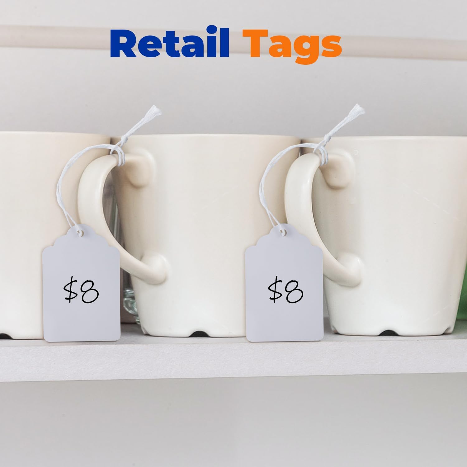Detalle de Brothersbox SMT-001 Price Tags, 1,000 Pre-Strung Writable Tags, 1 3/8 x 2 1/8 in
