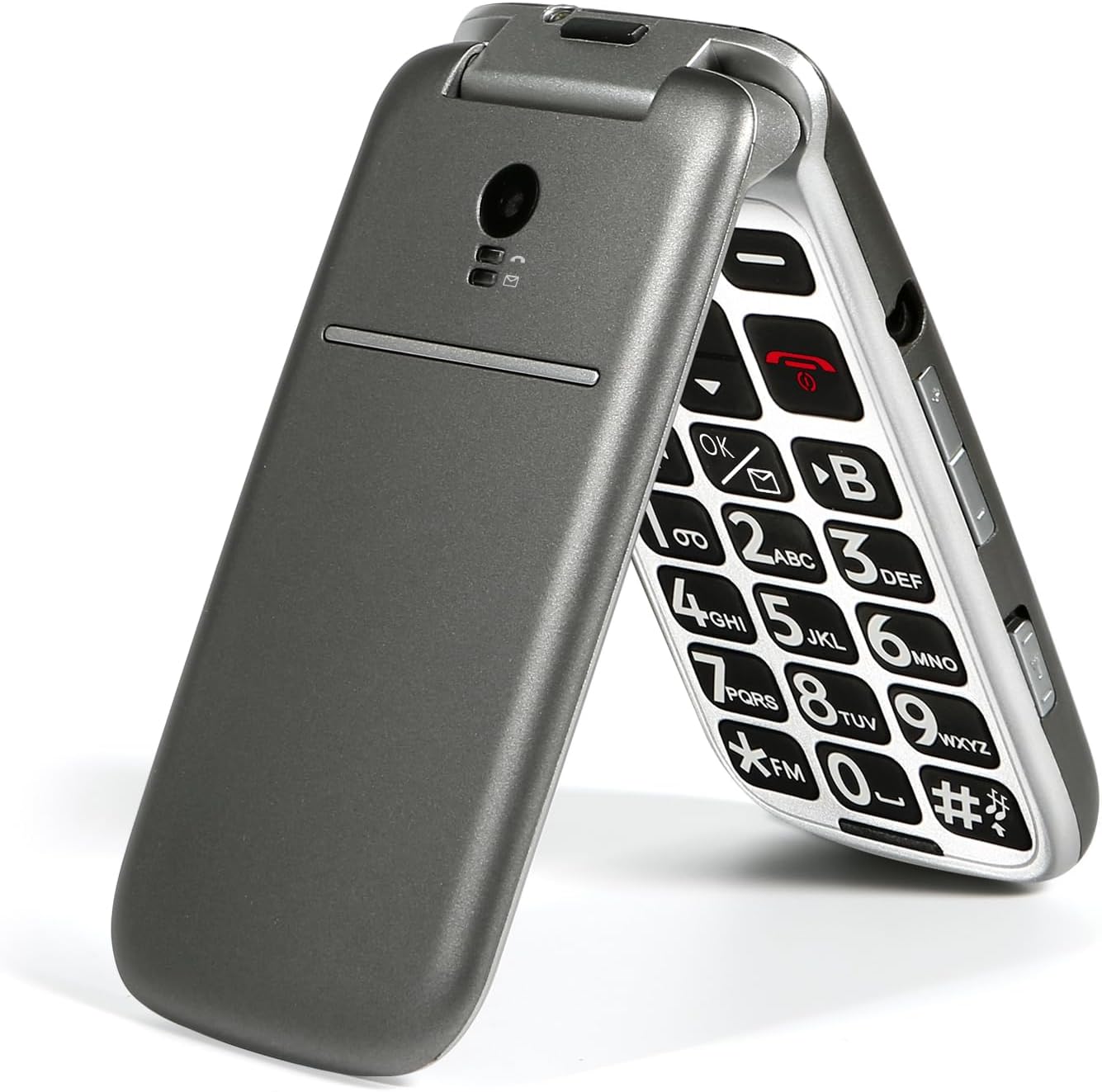 artfone G3 Grigio-4G: telefono pieghevole per anziani con SOS, doppio display e tasti grandi