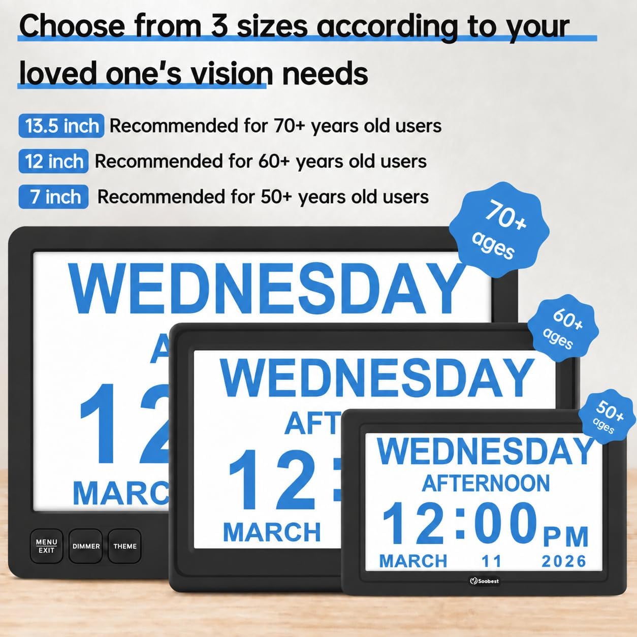 Detalle 2 de Soobest Dementia Clock for Seniors, 20 alarms