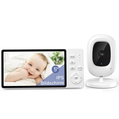 Detalle de jeeber Ohne WLAN Babyphone mit Kamera – 1080P, 5-Zoll IPS Display und 360° Blickwinkel