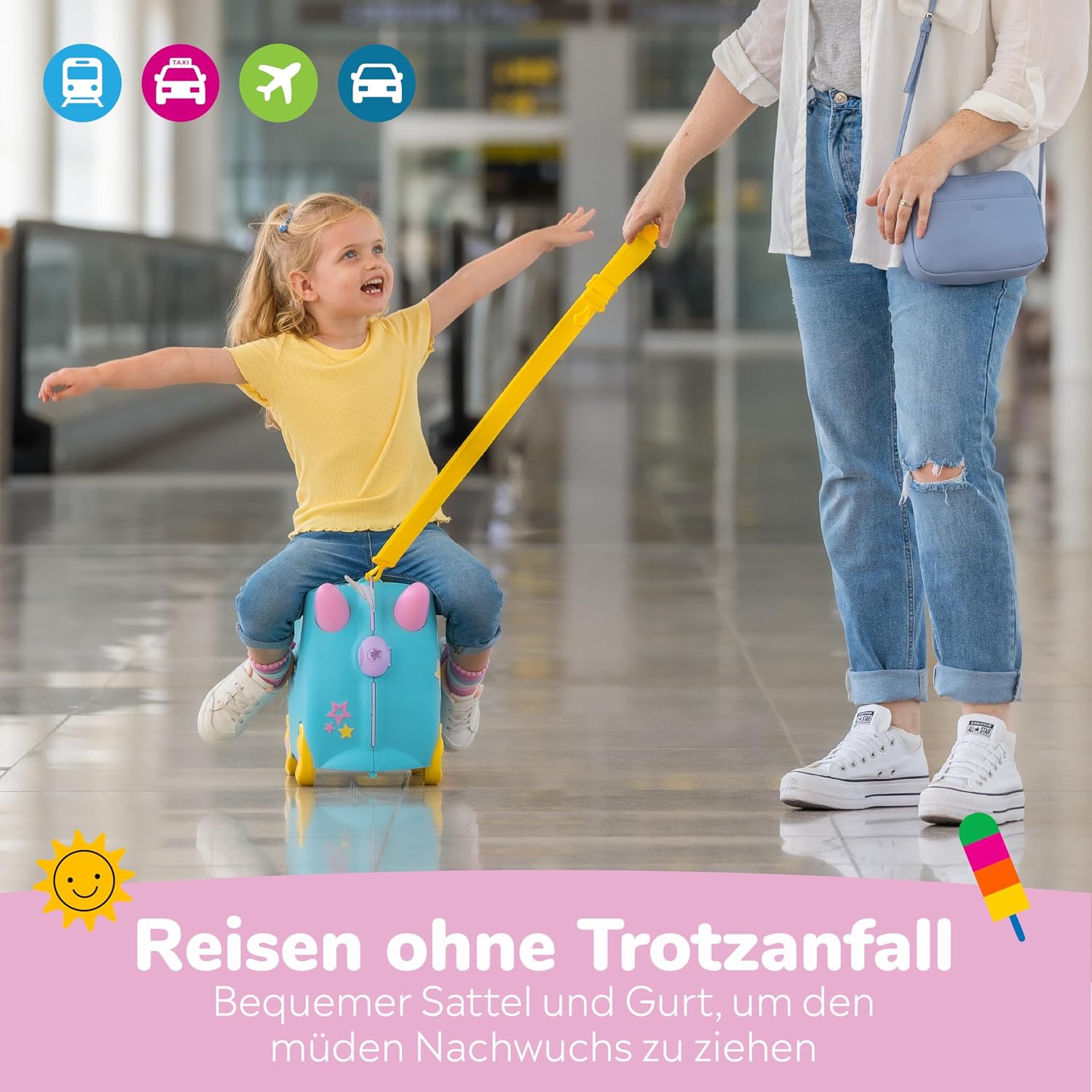 Detalle de Trunki Der originale Kinderkoffer zum Draufsitzen – 18-L Handgepäck Koffer
