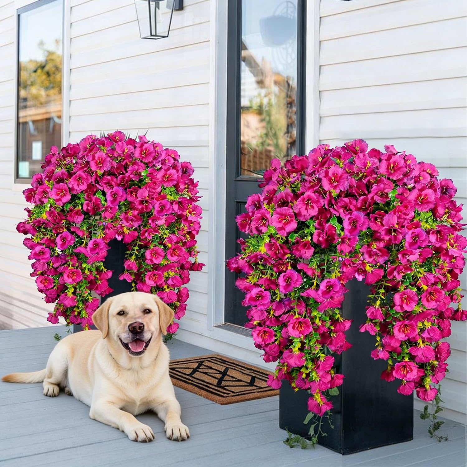 Detalle 2 de YILIUFA Artificial Hanging Hibiscus Flowers (2 pcs) for Outdoors