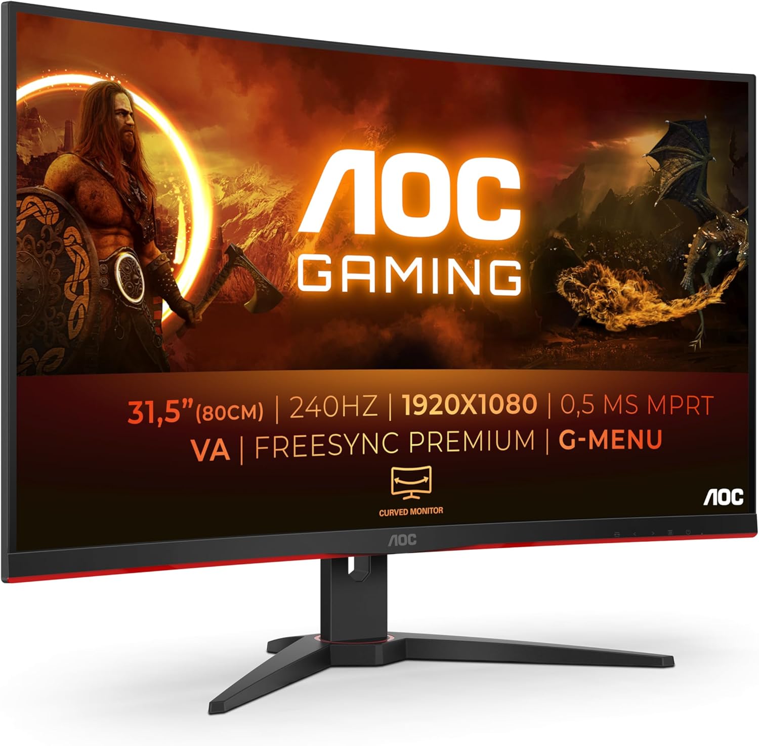 Detalle de AOC Gaming C32G2ZE 32-inch FHD 240Hz curved monitor