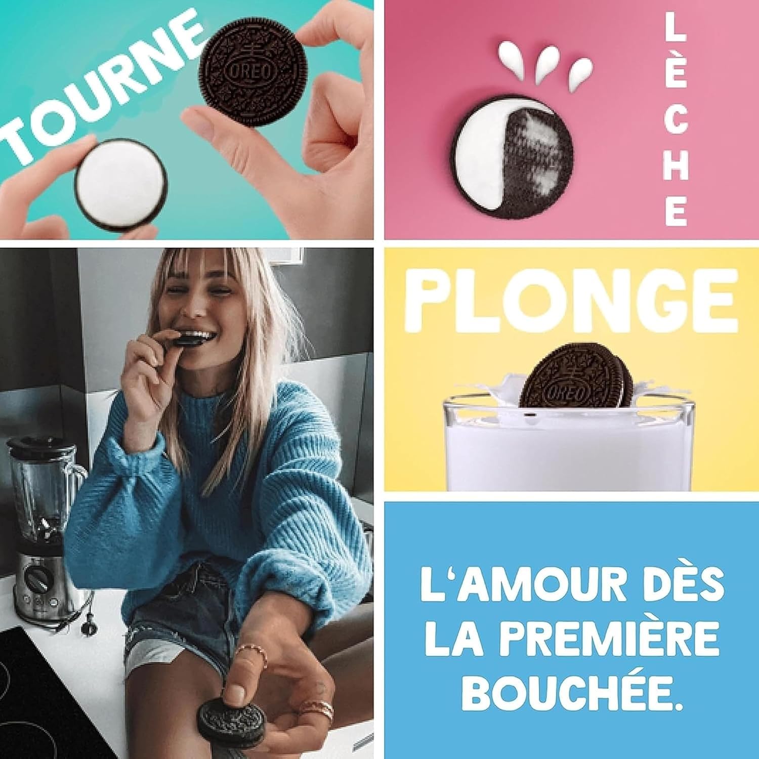 Detalle de OREO Golden – Biscuits dorés fourrés vanille, présentoir 20 paquets (66 g) – format familial