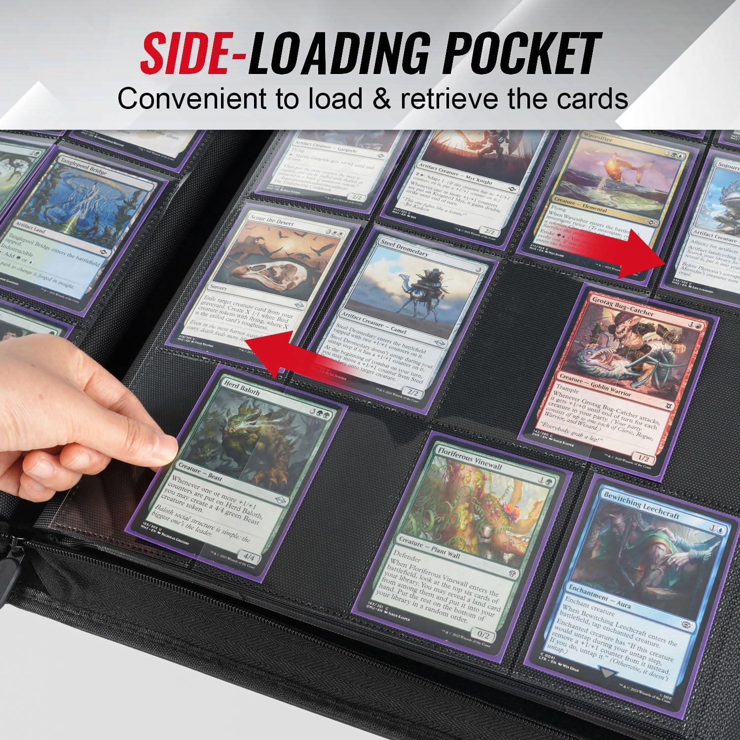 Detalle de Migitec TB-1280 16-Pocket Trading Card Binder, 1,280-Card Capacity, Zippered