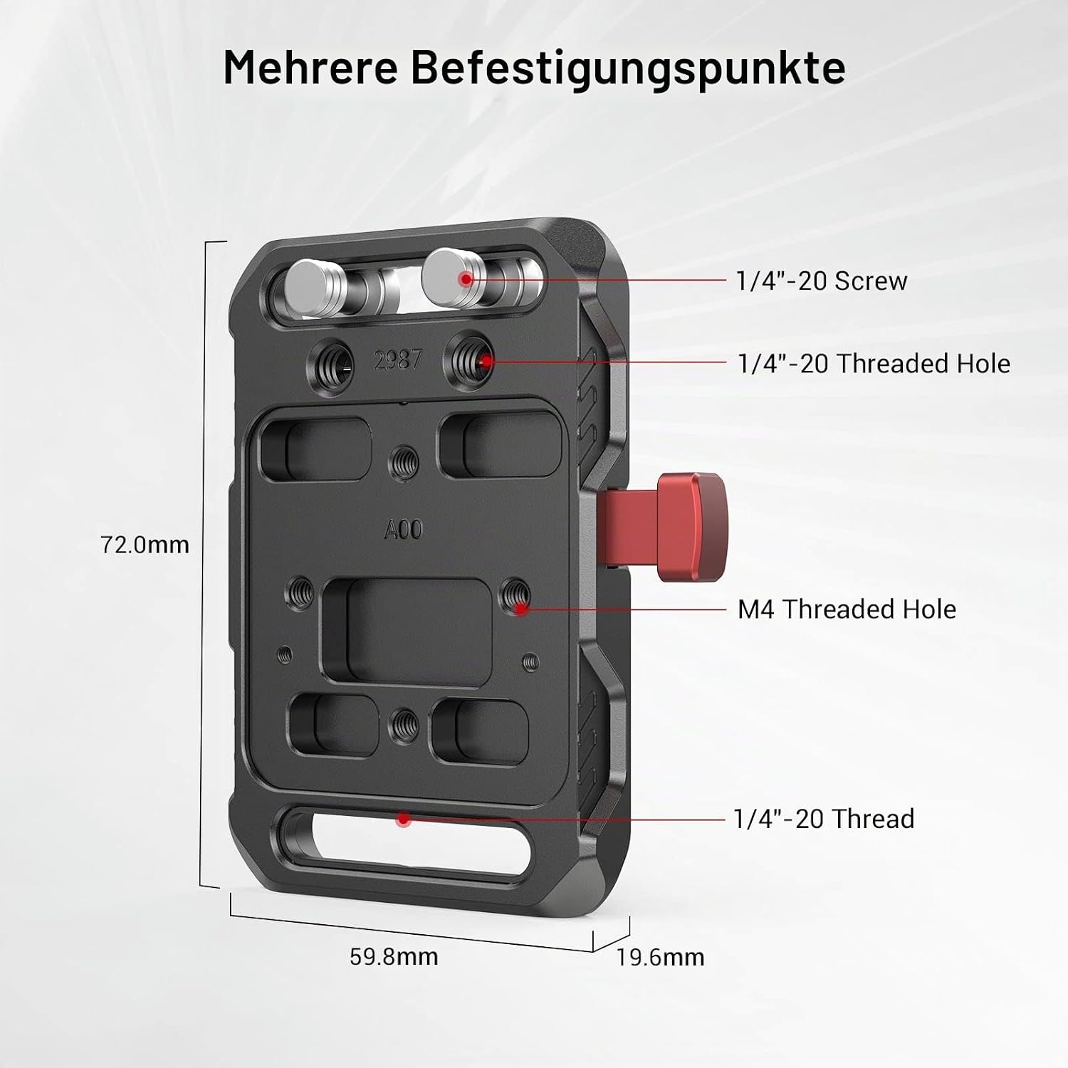 Detalle 2 de SMALLRIG 2987 Mini V Mount Batterieplatte 63 g