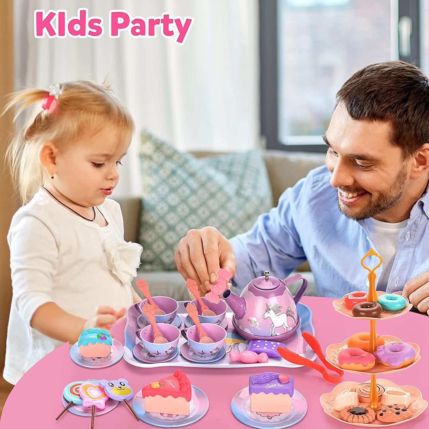 Detalle de ZEAUBiM Kids’ Tea Set in Tin