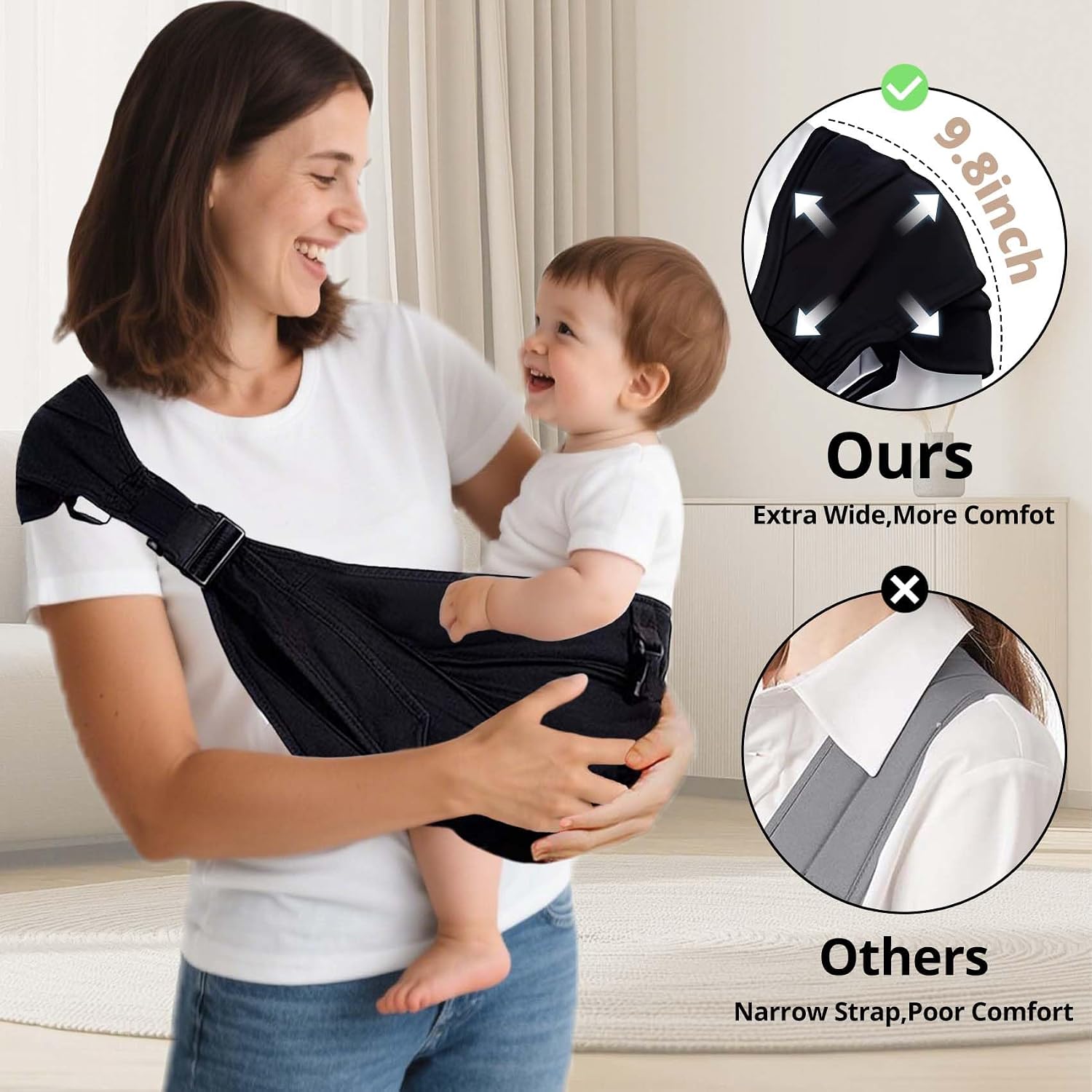 Detalle 2 de JOYNCLEON Baby Carrier Sling 0-36 Months