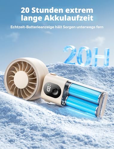 Thumbnail 5 de Aecooly 3-in-1 Handventilator Beige – USB wiederaufladbar, bis zu 20 Stunden Laufzeit