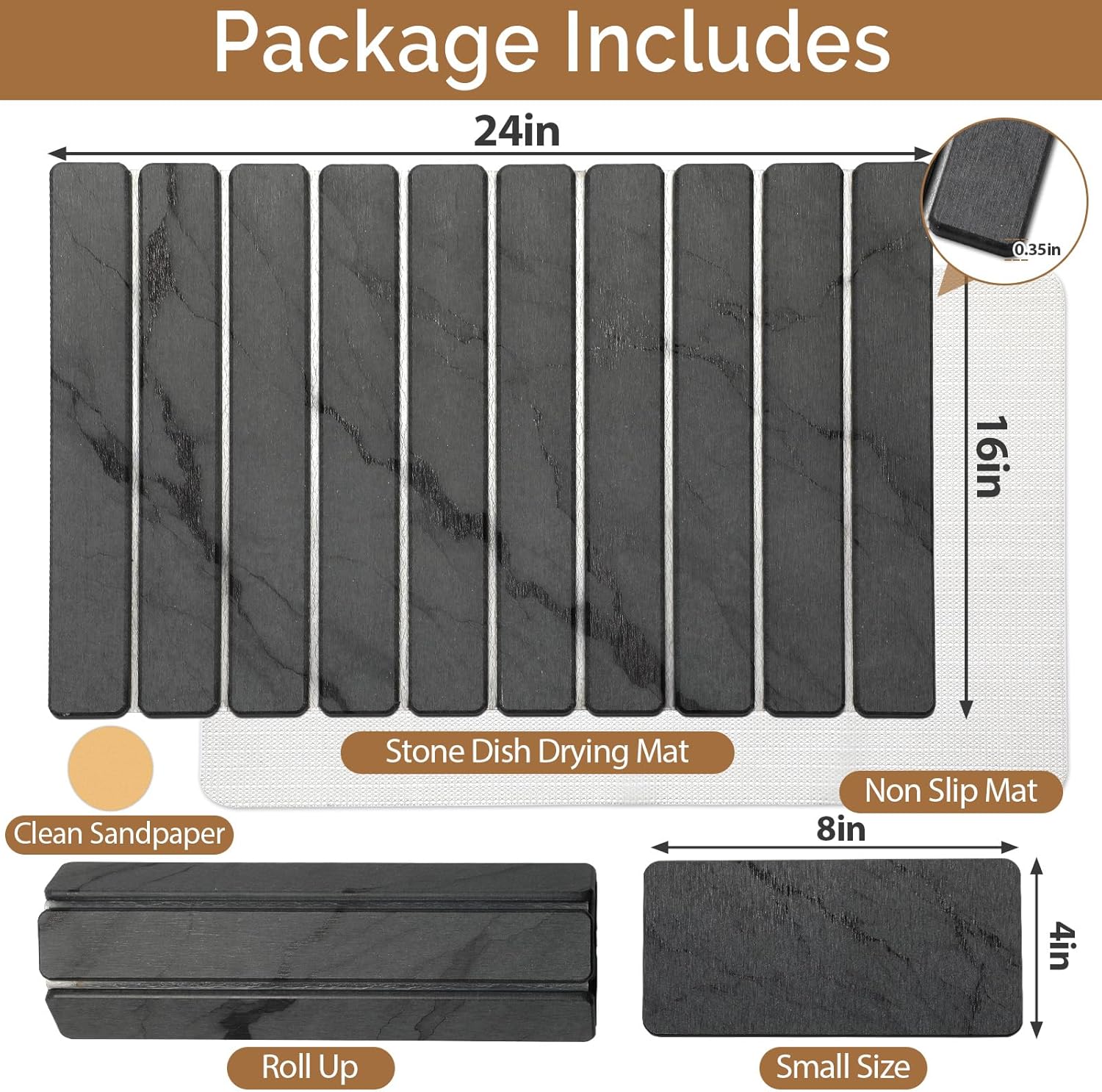 Thumbnail 1 de Diatomaceous Earth Drying Mat 24"×16" & 8"×4" 🧽