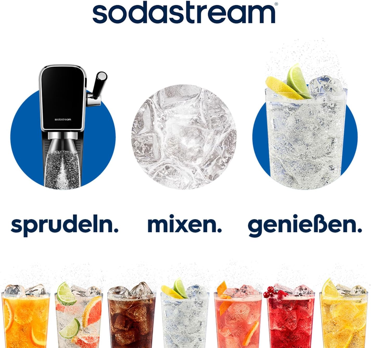 Detalle de SodaStream Wassersprudler ART mit CO2-Zylinder und 1x 1L spülmaschinenfester Kunststoffflasche (schwarz, 44 cm)