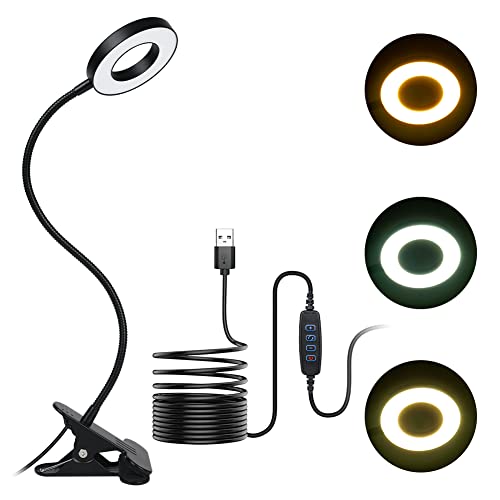 Detalle de URAQT 3 Colore Lampada da Lettura con Clip e 48 LED: illuminazione flessibile per studio, lavoro e relax