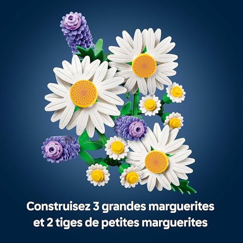 Detalle de LEGO Botanicals Marguerites – Bouquet de Fleurs Artificielles (11508) pour 9 ans et plus