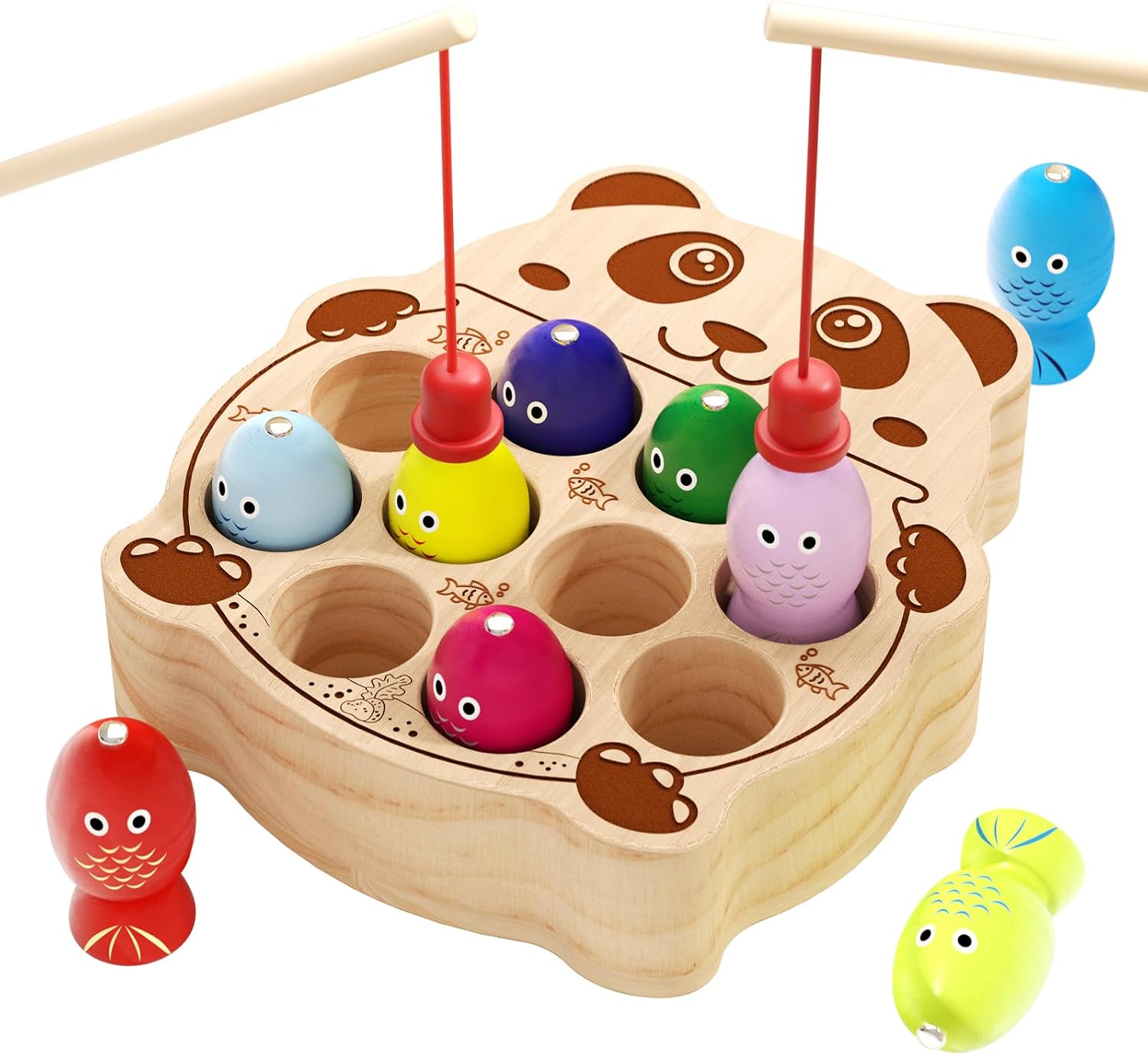 Thumbnail 6 de Edutree Montessori Wooden Magnetic Fishing Game for Toddlers (1–3 years): Colour Sorting & Fine Motor Skills