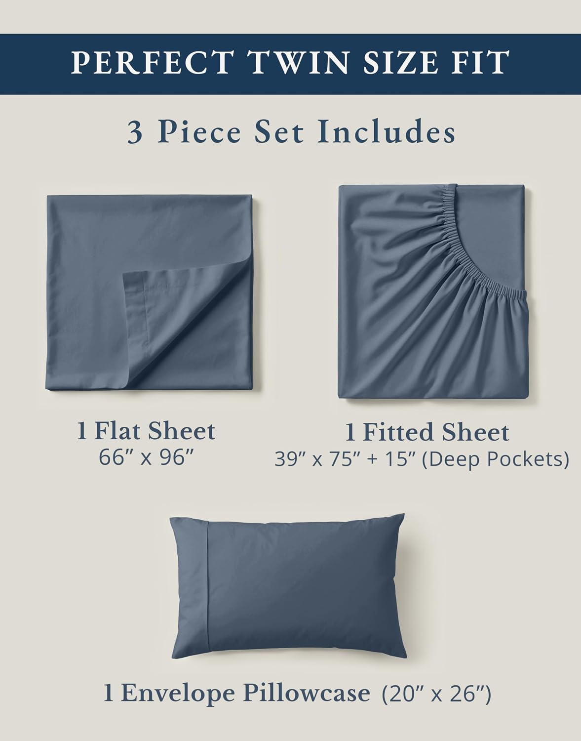 Thumbnail 3 de LANE LINEN 39x75 Twin Sheets 100% Organic