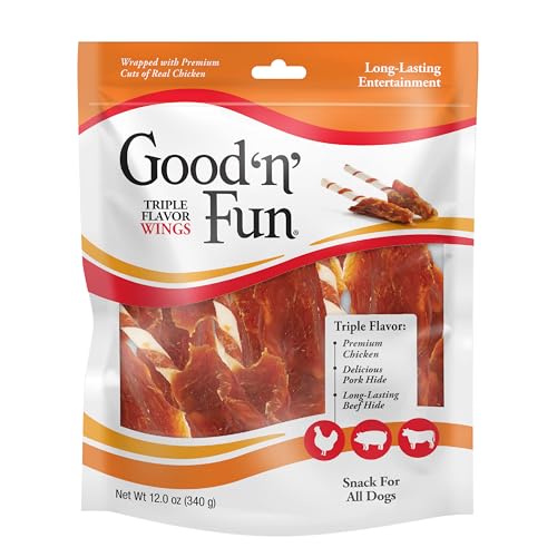 Detalle de GOOD 'N' FUN Wings Long-Lasting Dog Treats with Real Protein (12 oz)