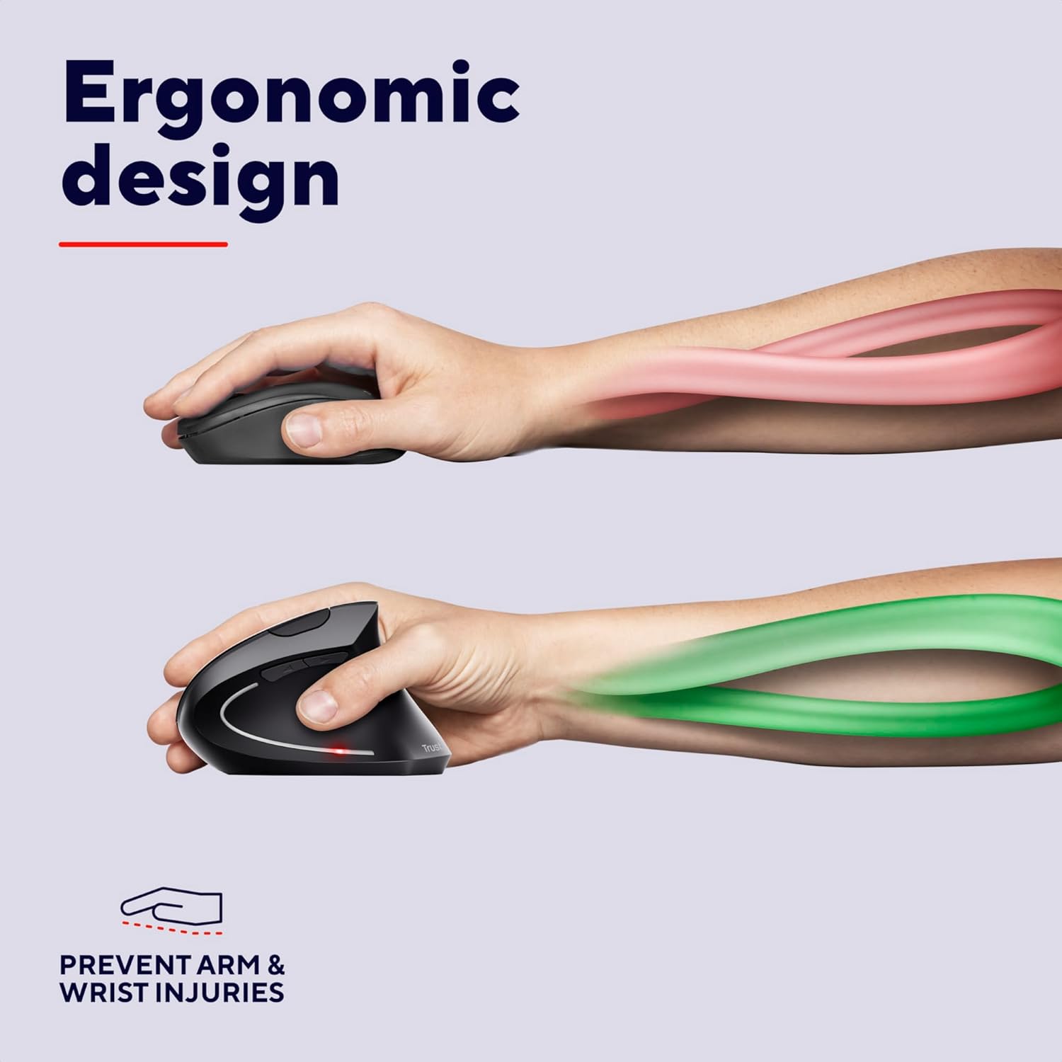 Thumbnail 2 de Trust Verto Wireless Ergonomic Mouse 800-1600 DPI