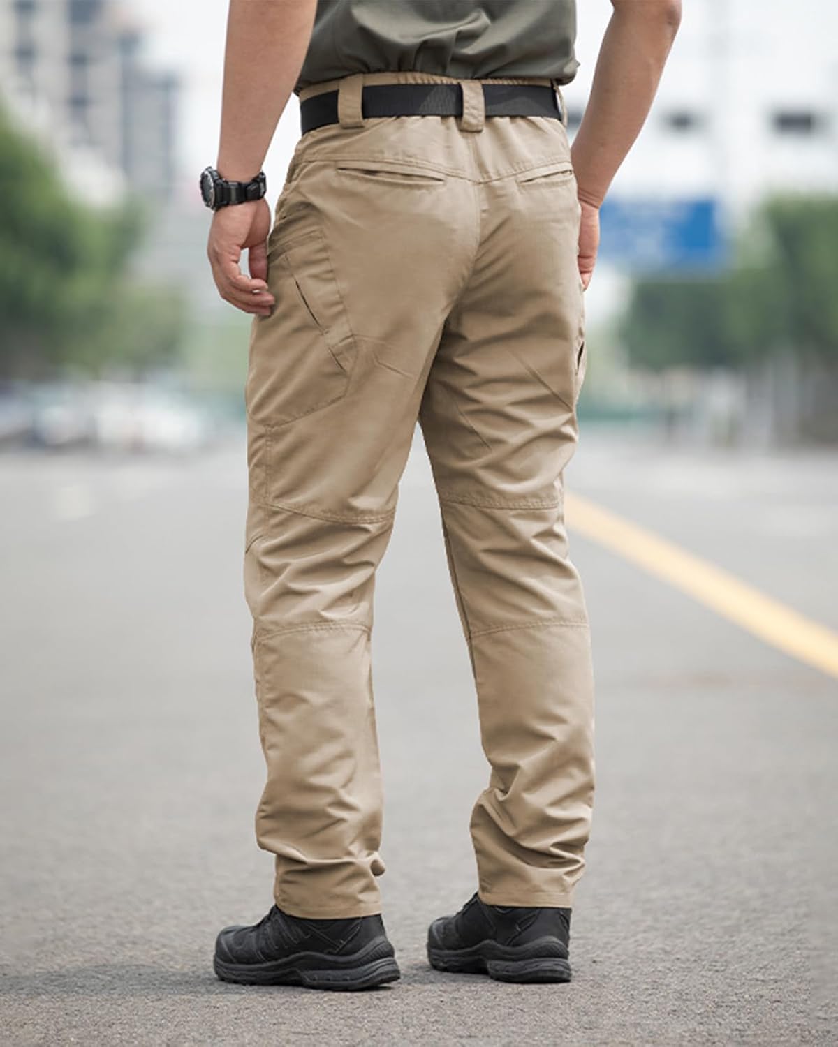 Detalle de Tooprvix Men's Stretch Tactical Cargo Pants, Water-Resistant Ripstop, 6 Pockets