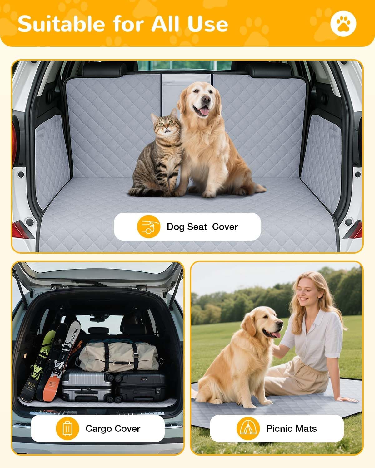 Thumbnail 6 de Lekespring Waterproof Car Boot Liner – Heavy Duty Quilted Trunk Mat (Grey)