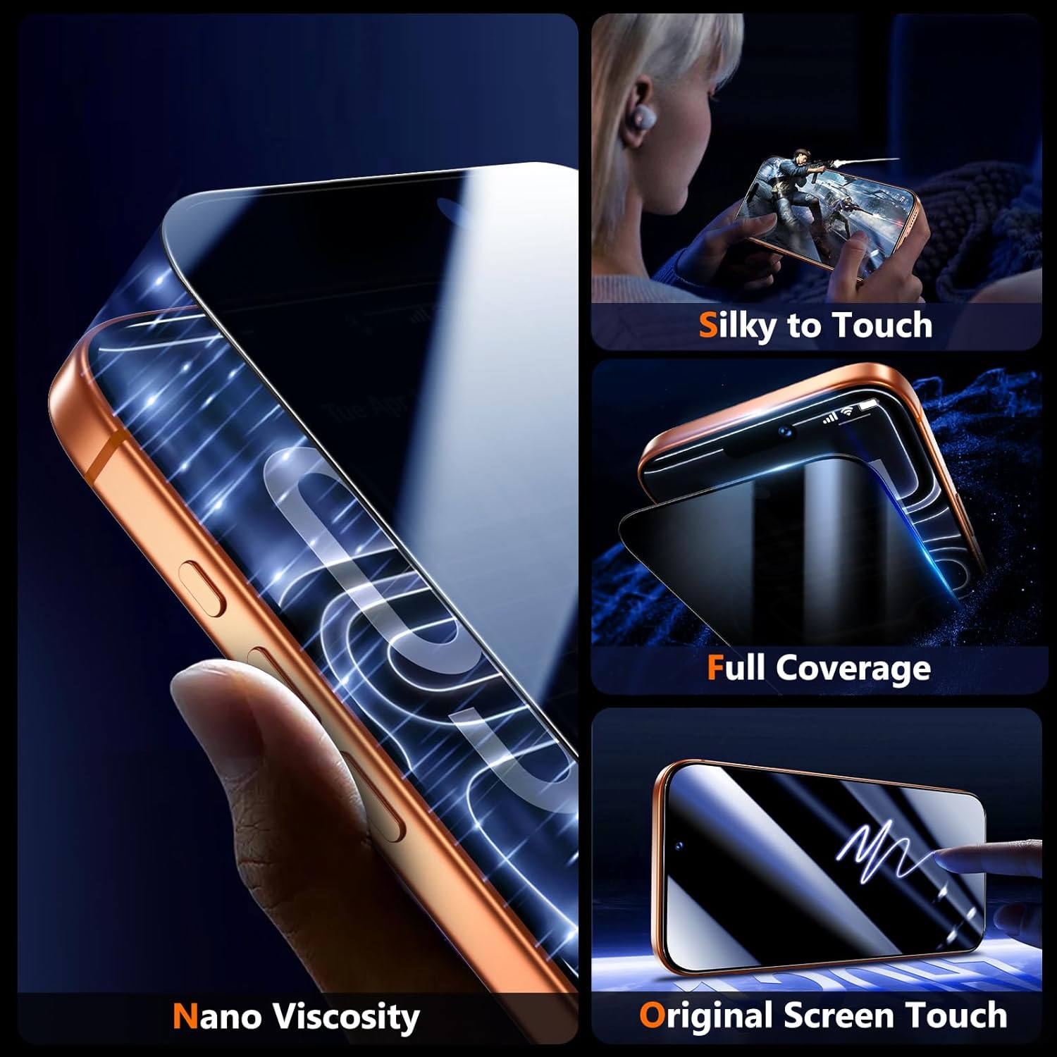 Thumbnail 6 de UniqueMe Privacy Screen Protector for iPhone 17 Pro Max – 2 Pack