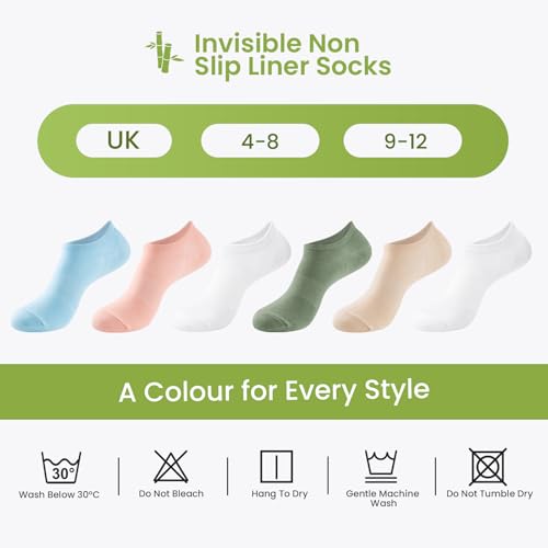Thumbnail 7 de Niofind Bamboo Trainer Socks for Women and Men – No Show Low Cut Invisible Socks with Non-Slip Heel Grip (Multipack)