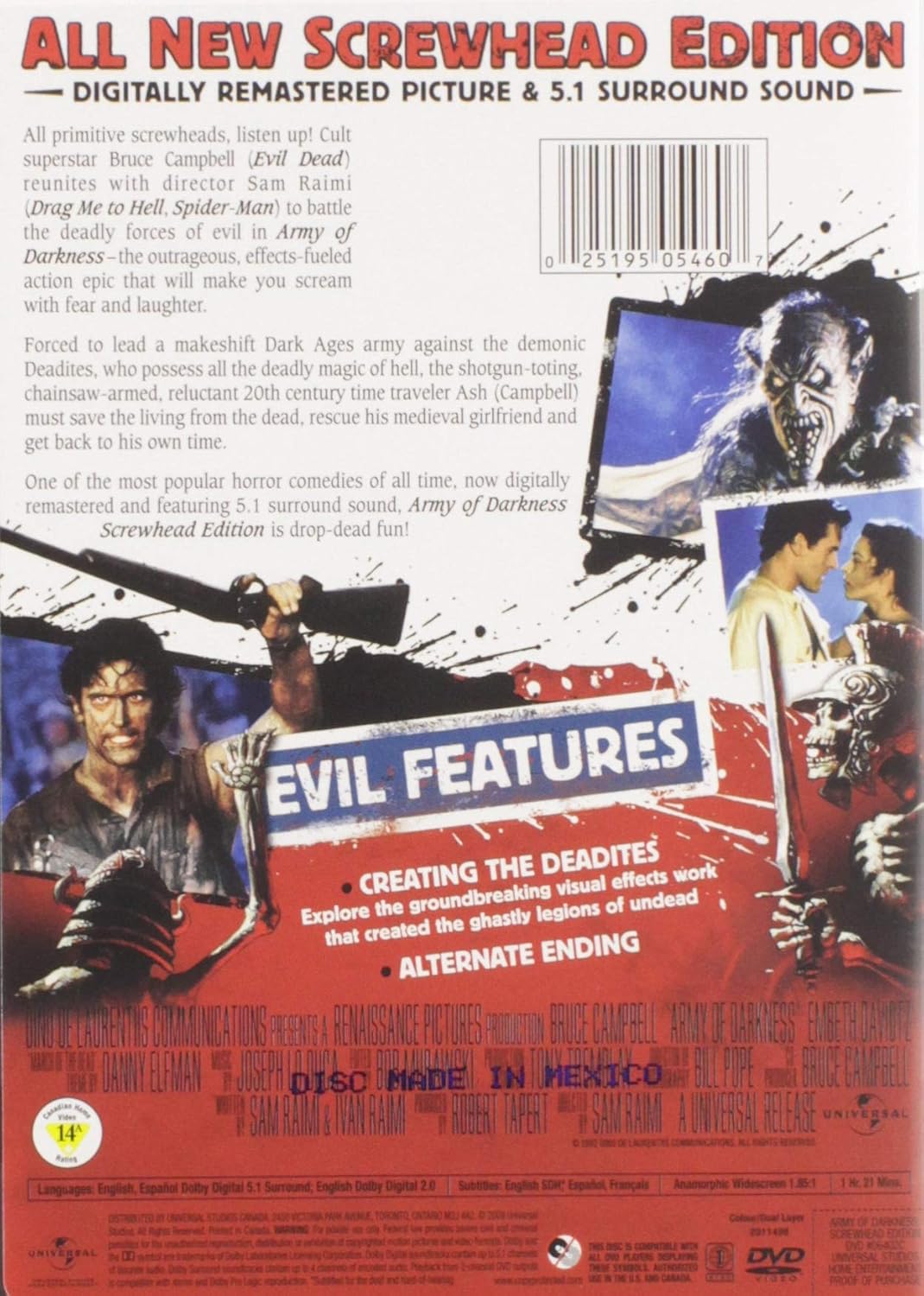 Detalle 2 de Army of Darkness 1106402 DVD, Special Edition Widescreen, English and Spanish Audio