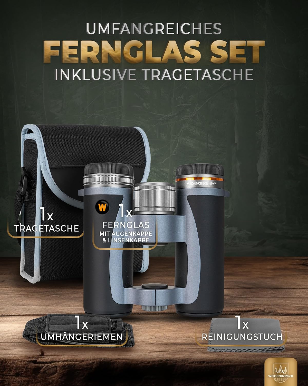 Thumbnail 3 de Weidenberger Fernglas 12x32 [TESTSIEGER] – kompakt, wasserdicht IPX7 und nitrogefüllt