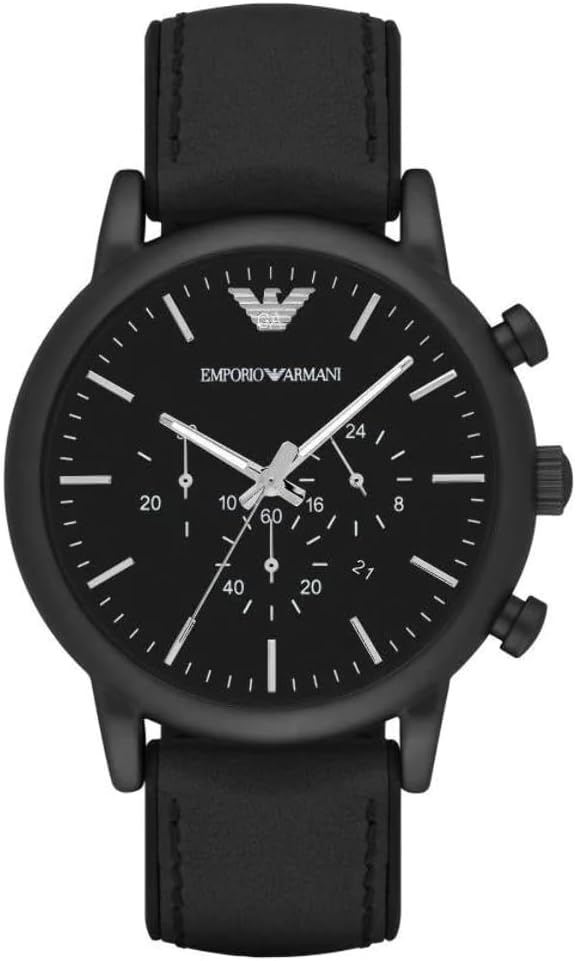 Detalle de Emporio Armani orologio da uomo con cassa in acciaio da 46 mm e cronografo