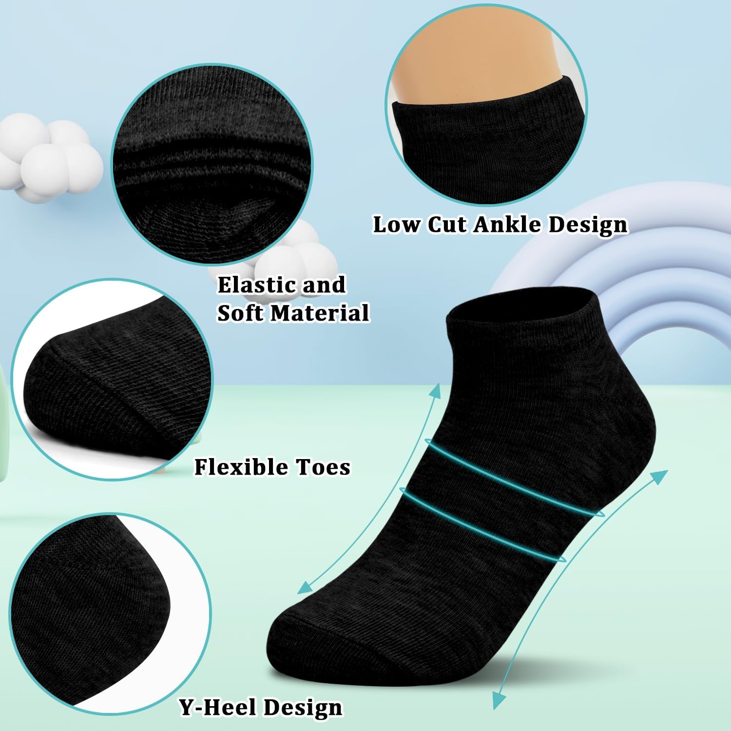 Detalle 2 de GENTABY Kids Trainer Socks 30 pairs