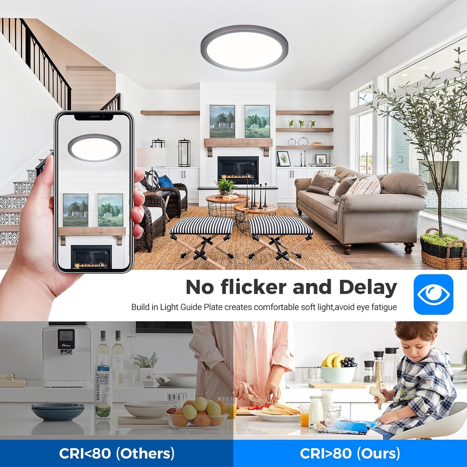Detalle 2 de Peasur Deckenlampe LED Flach 18W