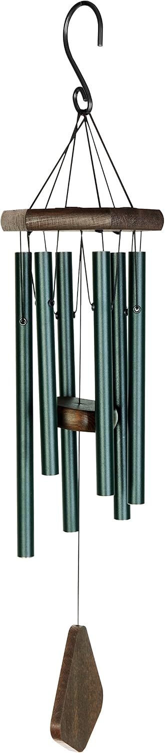 Detalle de Nature's Melody PG36FG dzwonek wietrzny 36-calowy, aluminiowe rury, leśna zieleń