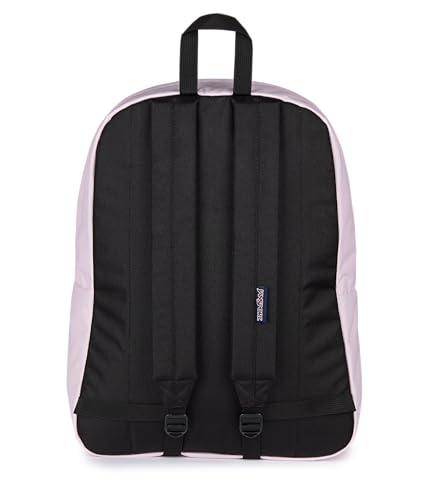 Detalle de JanSport SuperBreak One Backpack (Pink Ice) — Durable, Lightweight Daypack with Organized Front Pocket