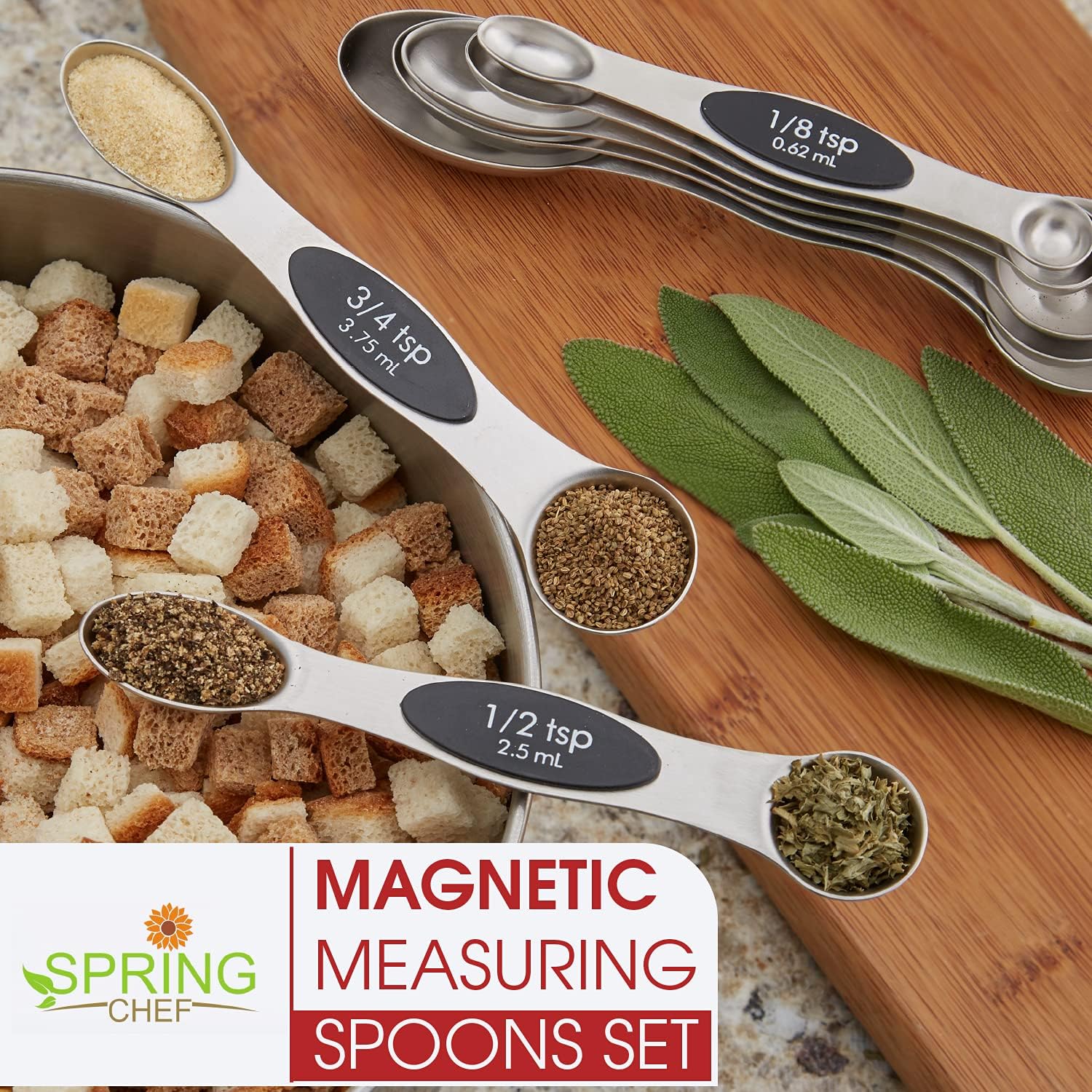 Thumbnail 6 de Spring Chef Measuring Spoons Set of 8 🍴