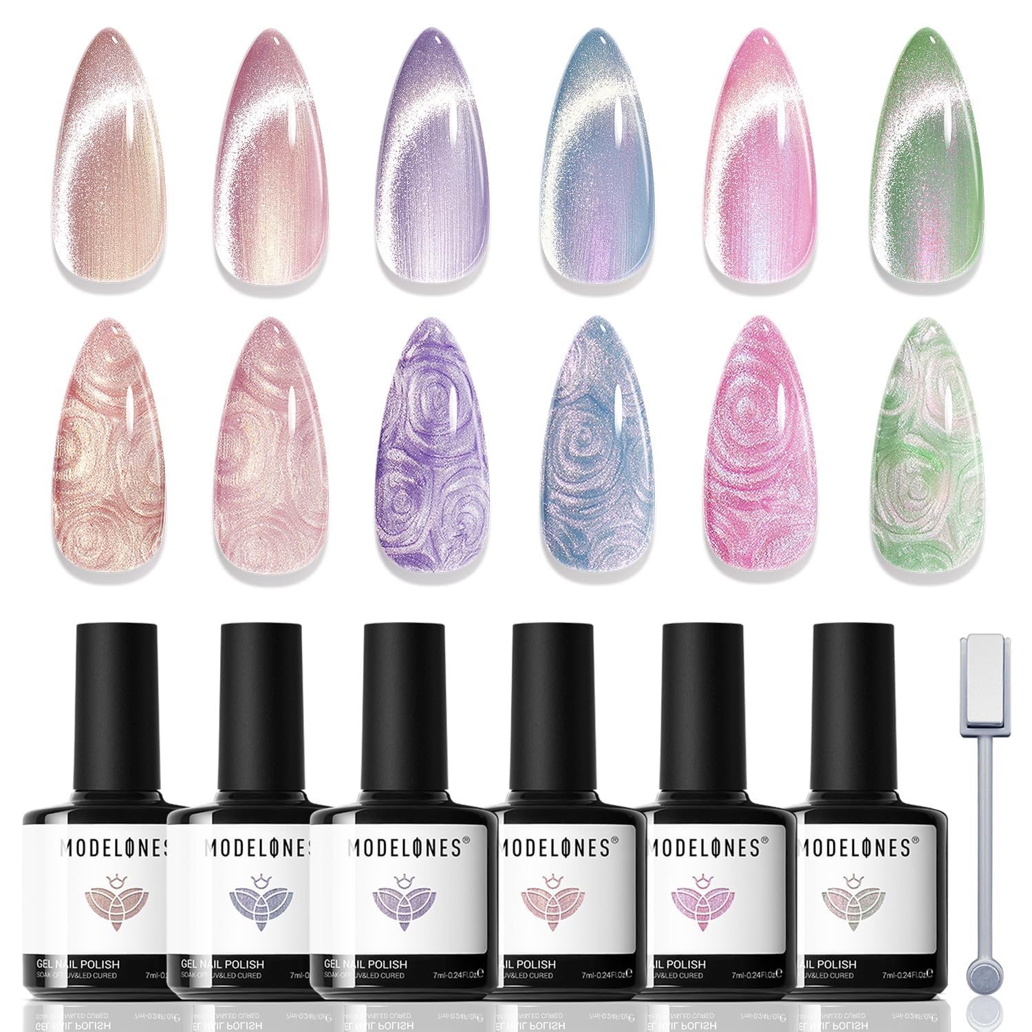 Detalle de Modelones Cat Eye Gel Nail Polish, 6-Color Set