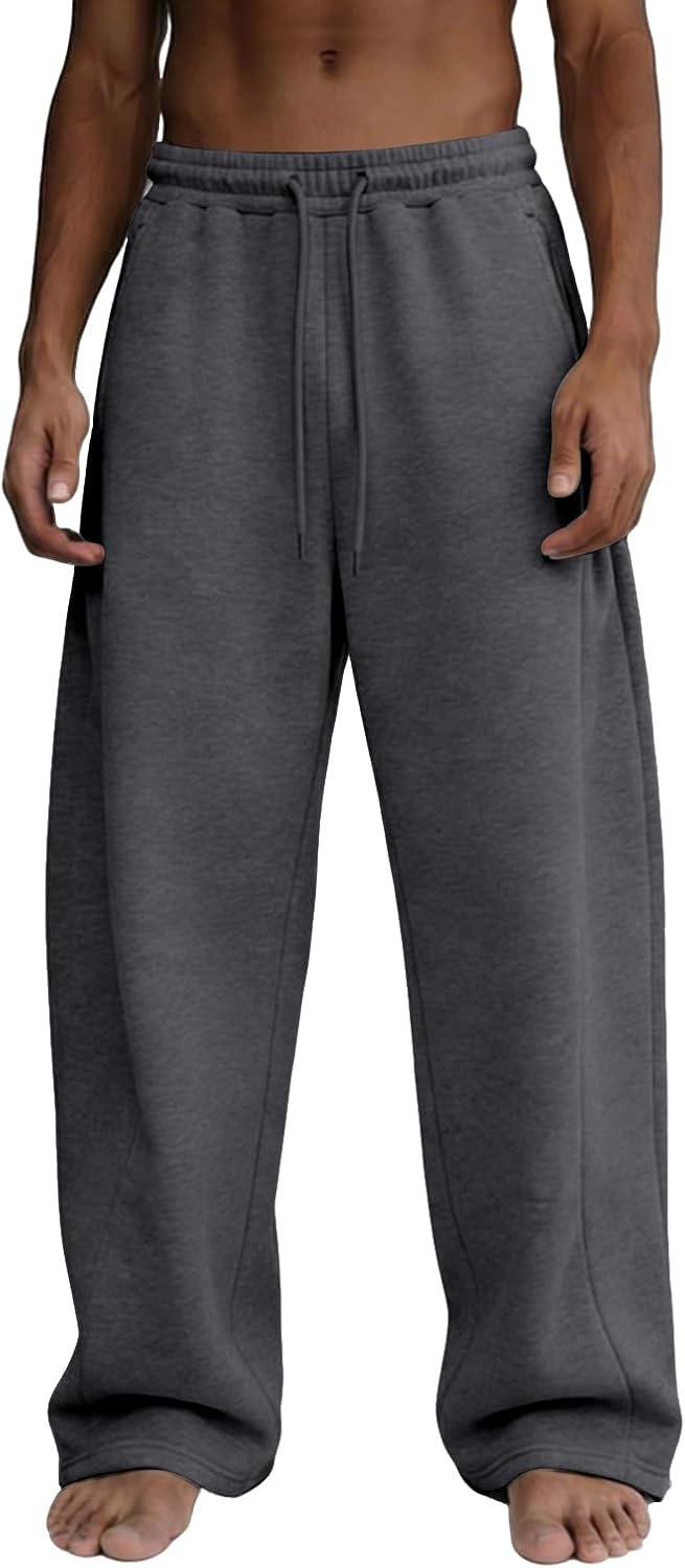 Detalle 1 de Wide-Leg Fleece Sweatpants, 65% Polyester