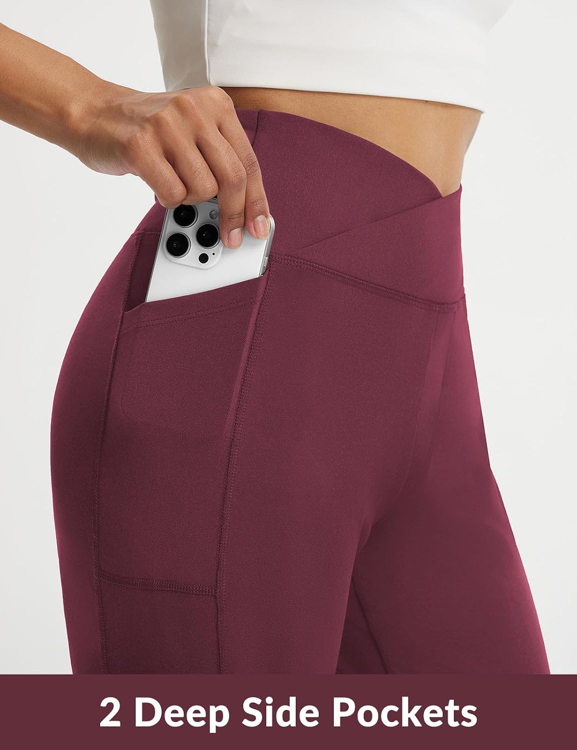 Thumbnail 2 de Baleaf Yogahose Damen 9" Bermuda-Shorts mit Taschen – hohe Taille für Yoga, Lounge & Sommer-Sport