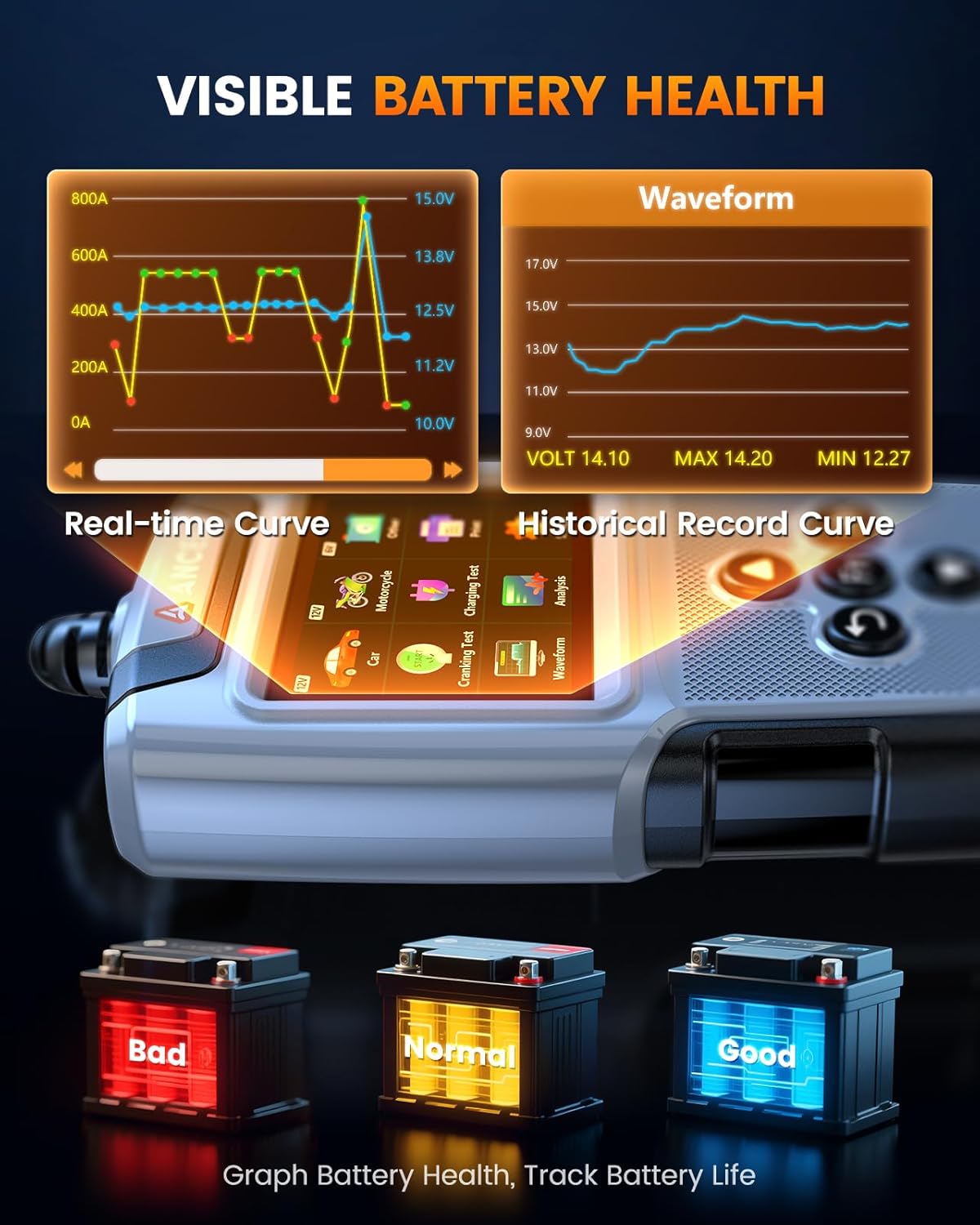 Thumbnail 2 de ANCEL BA101 Plus car battery tester 2.8"
