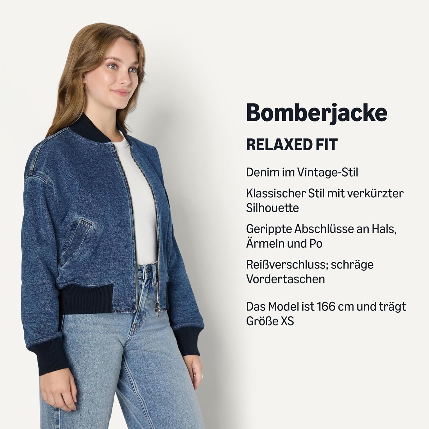 Thumbnail 1 de Amazon Essentials Damen Relaxed-Fit Denim-Bomberjacke
