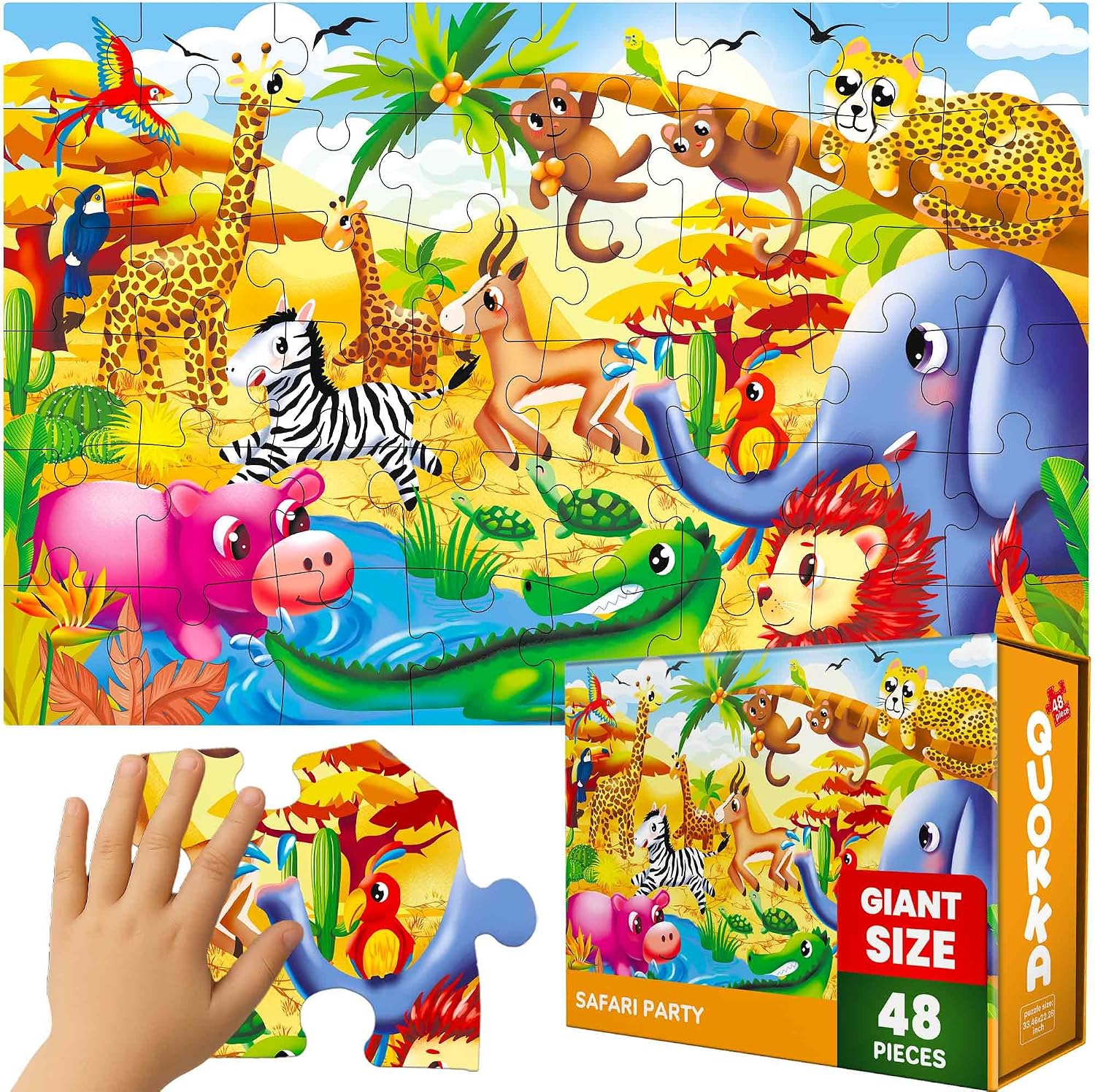 Detalle de QUOKKA Puzzle gigante per bambini 48 pezzi 60x90 cm 🧩