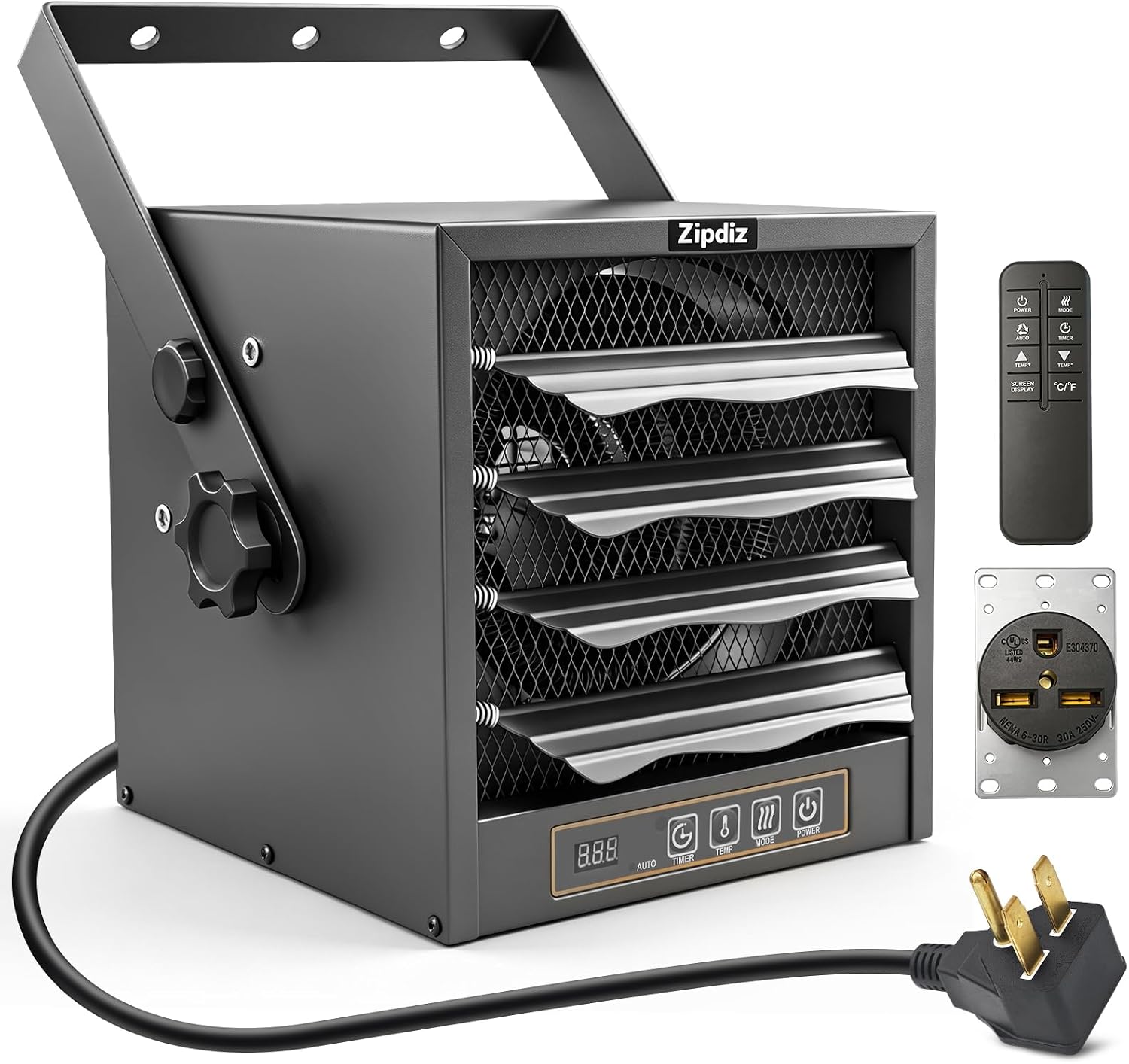 Detalle de Zipdiz 4800W Electric Garage Heater, 240V Fan-Forced, Ceiling Mount