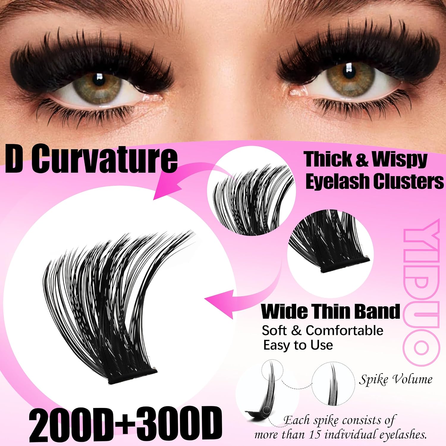 Thumbnail 2 de YIDUO Cluster Lash Kit 200D+300D