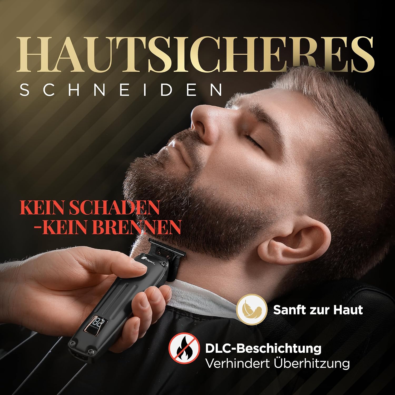 Thumbnail 6 de Fagaci Profi Zero Gap Haartrimmer Herren – präzise Konturen, 0 mm Schnitt, keramische/DLC-Klingen