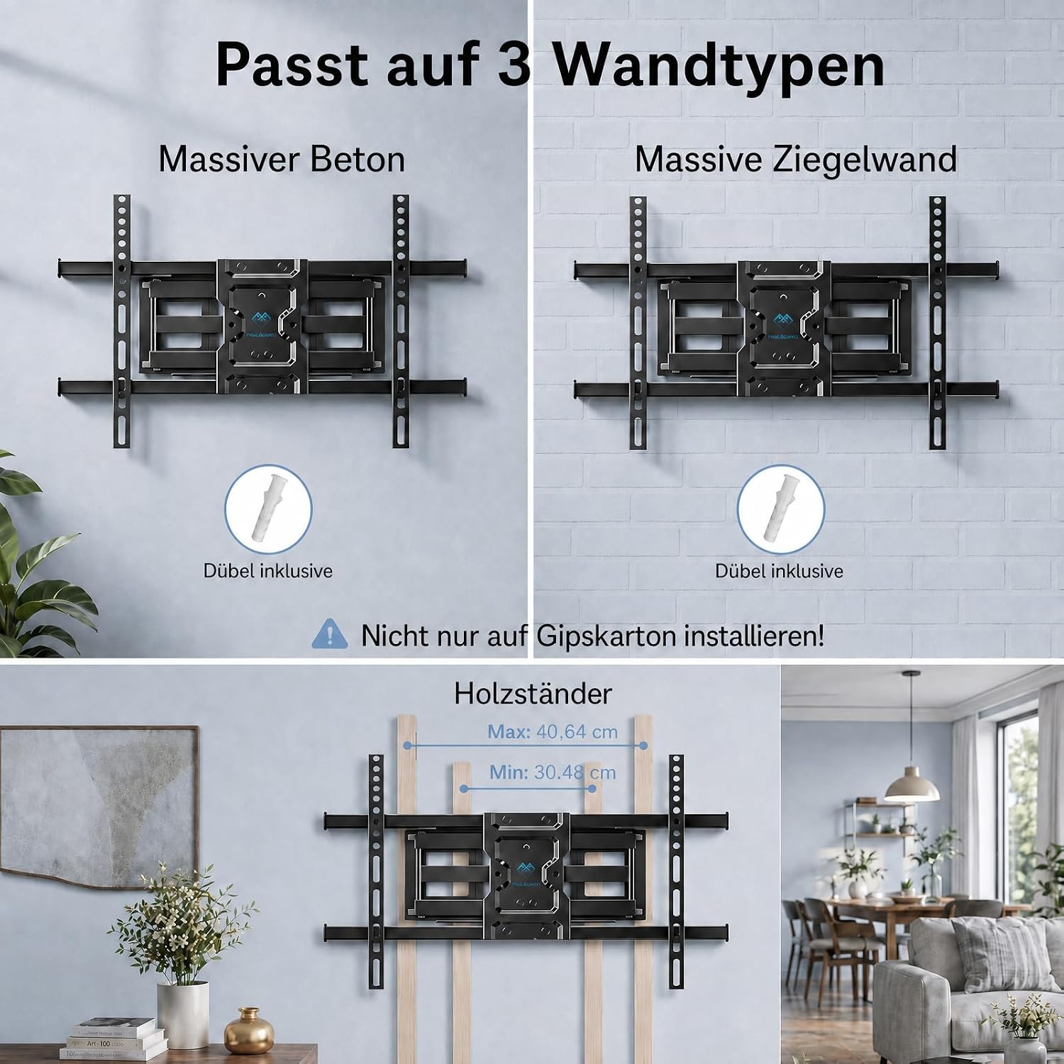 Thumbnail 5 de PERLESMITH TV Wandhalterung für 37–85″ Fernseher