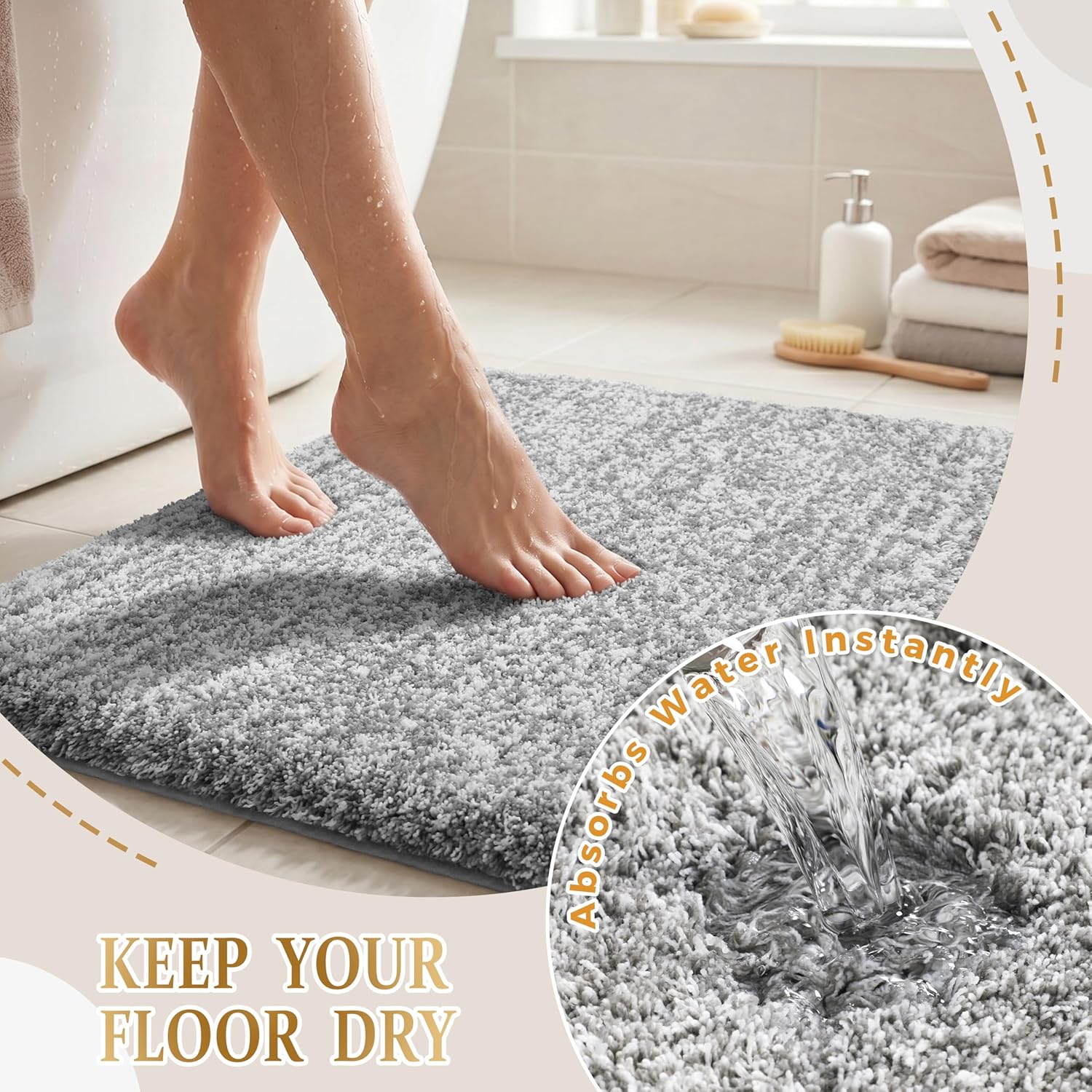 Thumbnail 6 de Yimobra Bathroom Rugs 32x20 Plush Bath Mat