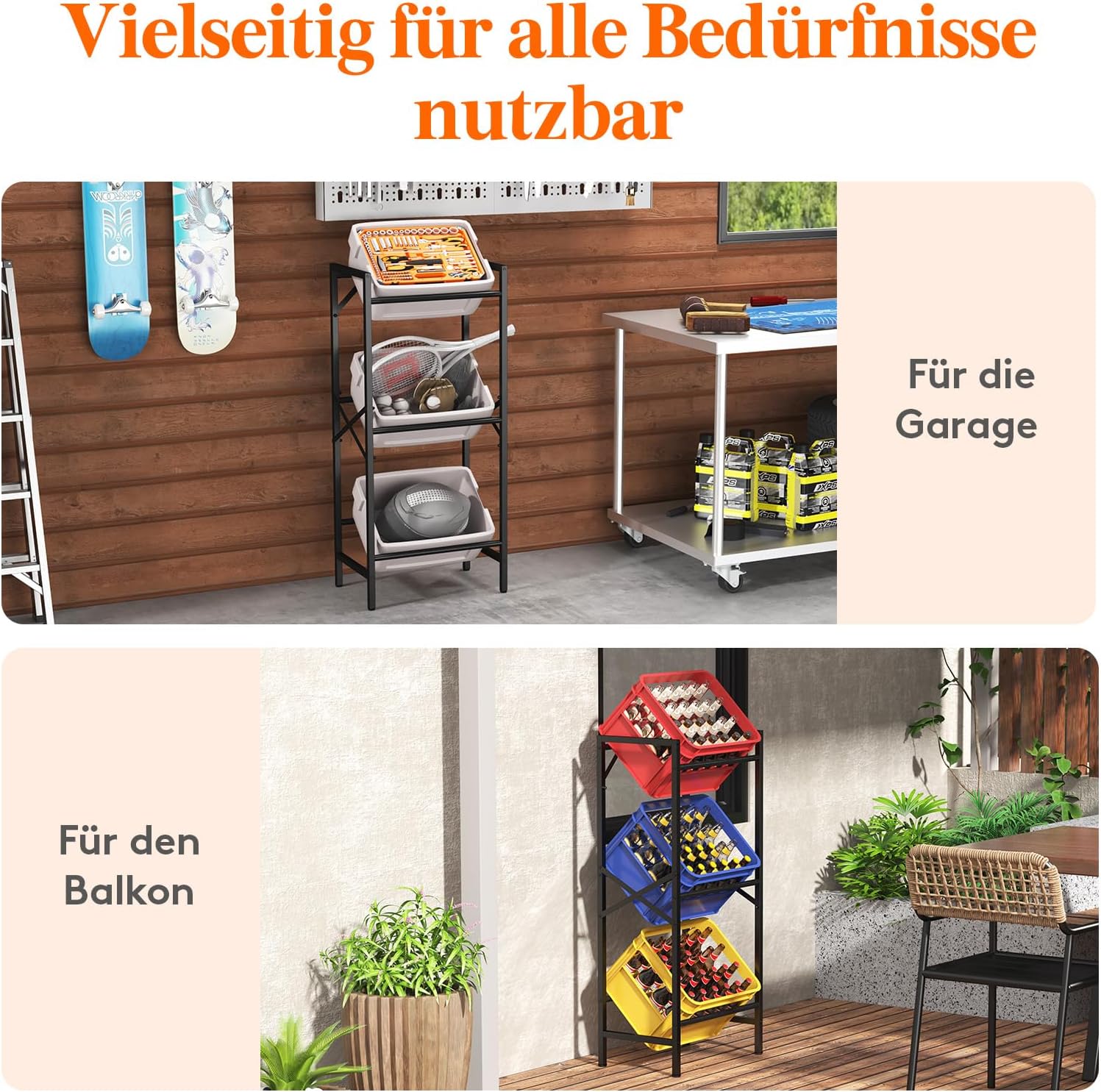 Thumbnail 6 de Lifewit Getränkekistenregal 3 hoch, 450 kg
