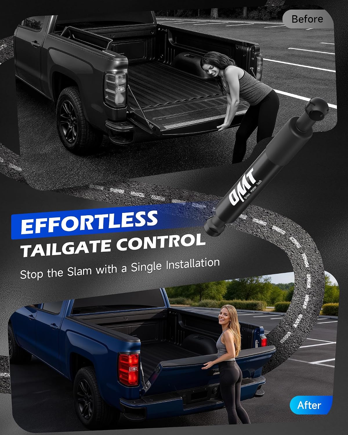 Detalle de Orion Motor Tech Tailgate Assist for 07-19 Silverado & GMC Sierra: Smooth, Safe Lift Despite Heavy Use