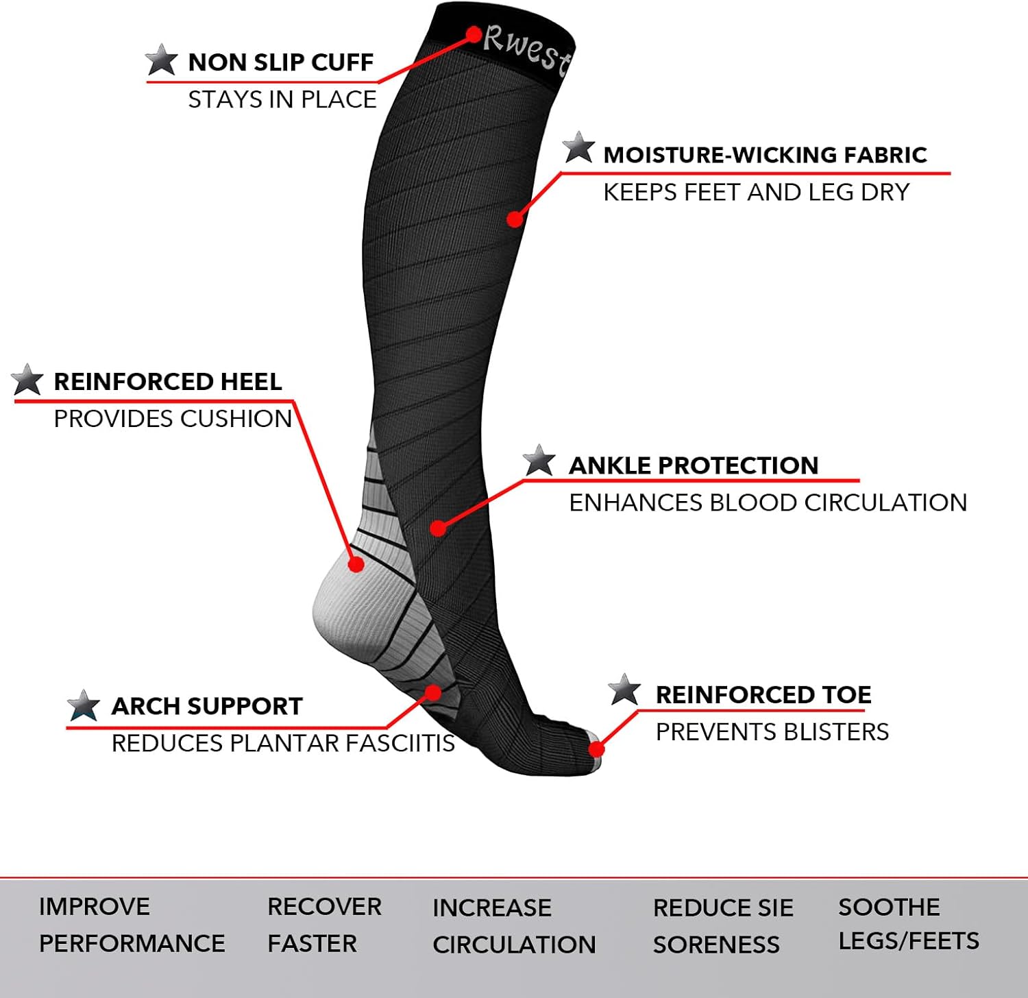 Thumbnail 2 de Rwest X Kompressionsstrümpfe 1 Paar