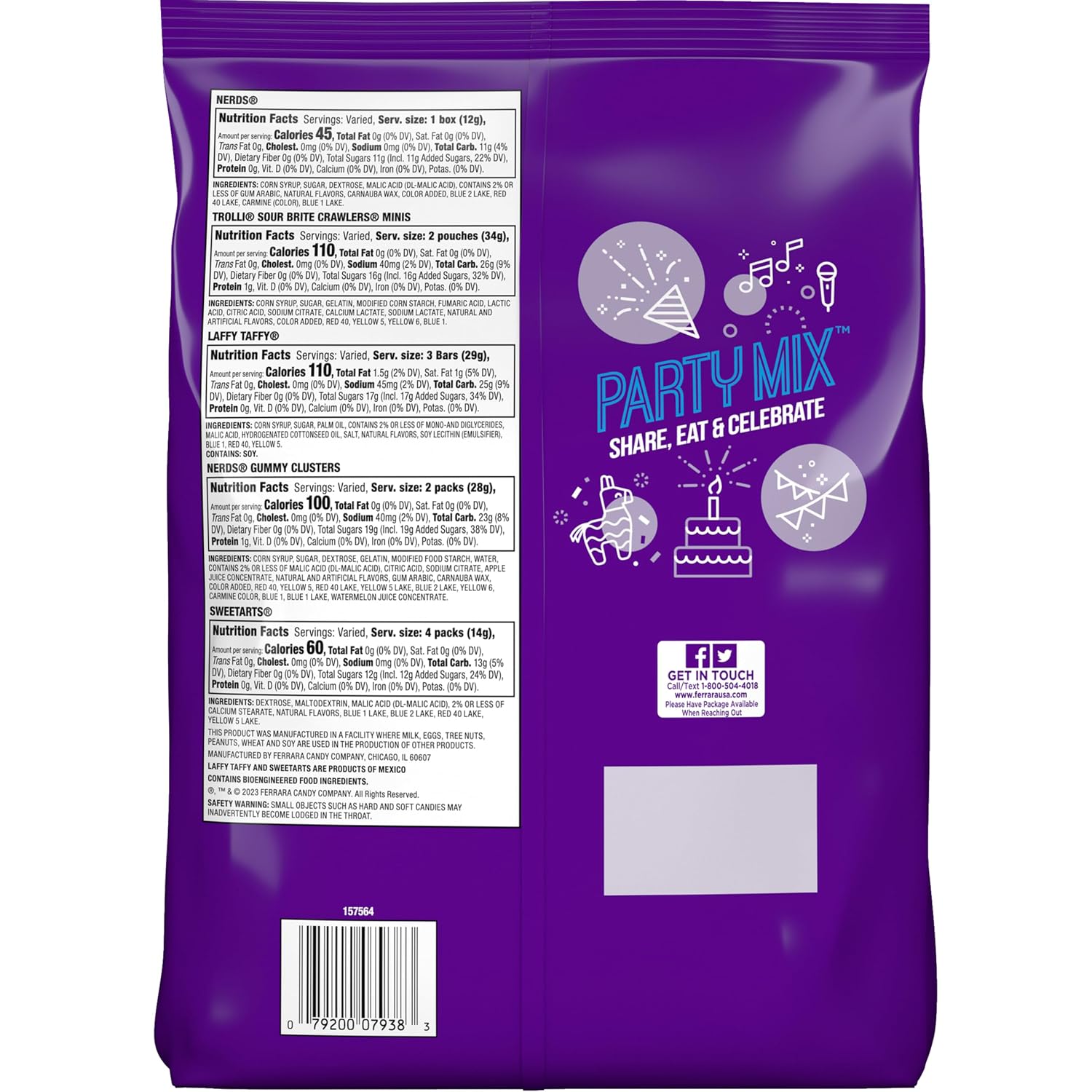 Thumbnail 4 de SweeTARTS FER07938 Variety Party Mix Candy, 75 Individually Wrapped Pieces
